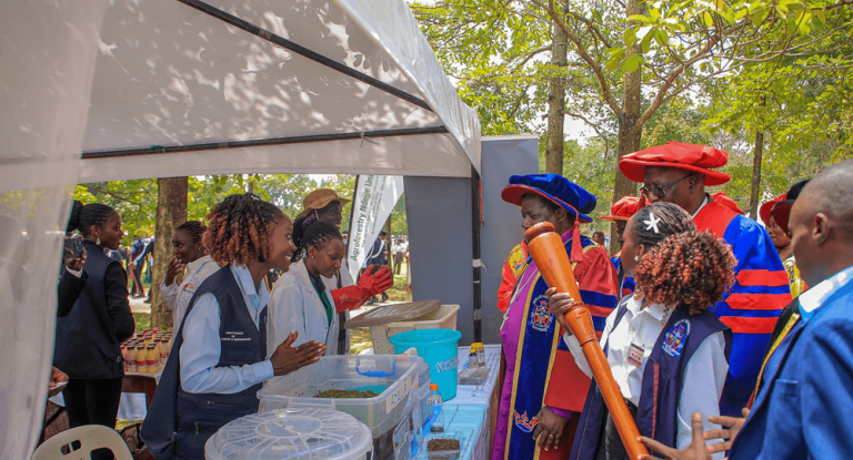 Showcasing Innovation: Chief Guest Visits Exhibition Stalls at Ndejje University’s 27th Graduation Ceremony