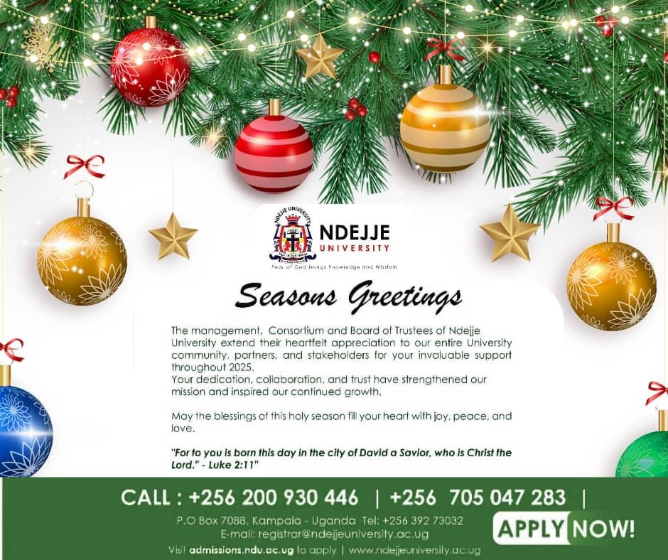 Ndejje University Christmas Message 2025